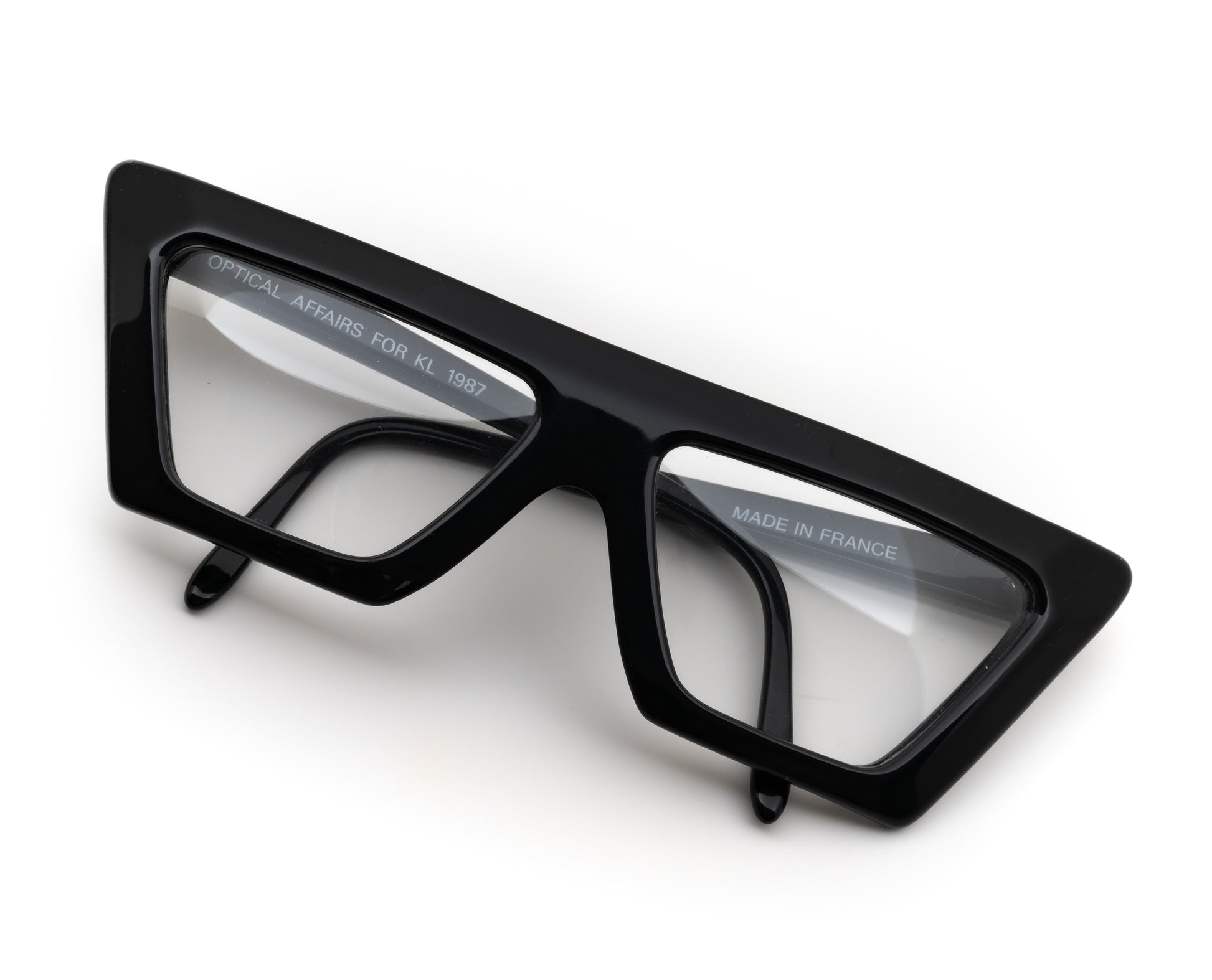 KL2 christian roth optical affairs oddframes vintage black frames Karl Lagerfeld france handmade 80's