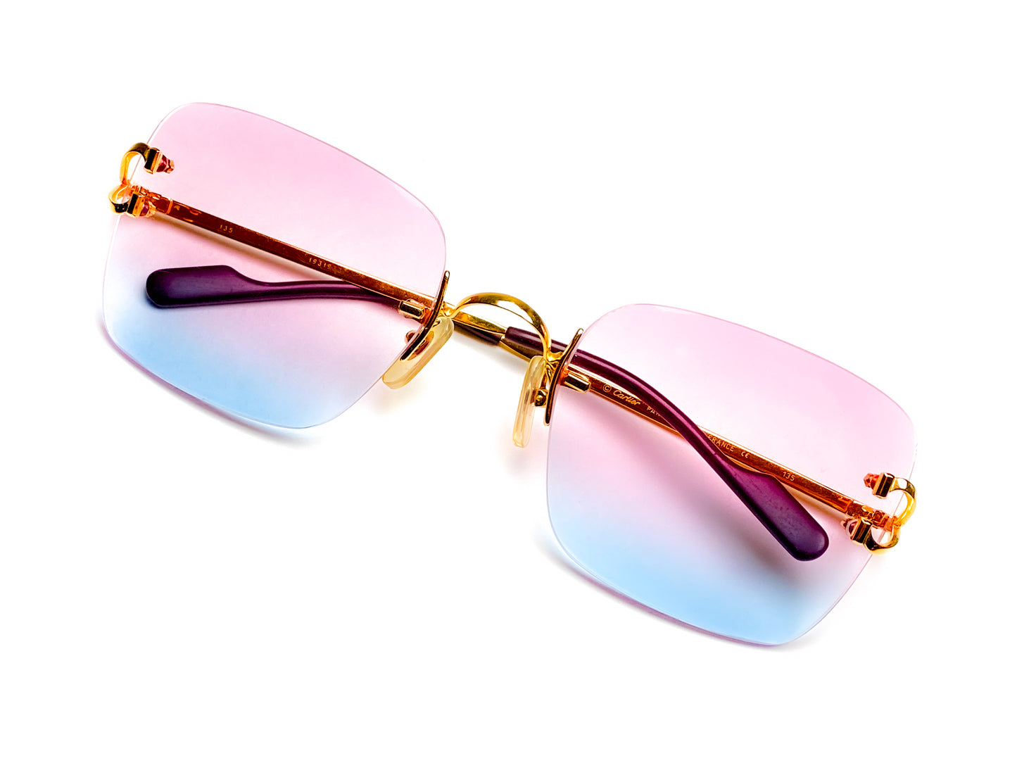 Cartier rimless 'C decor' squarish - 1990's