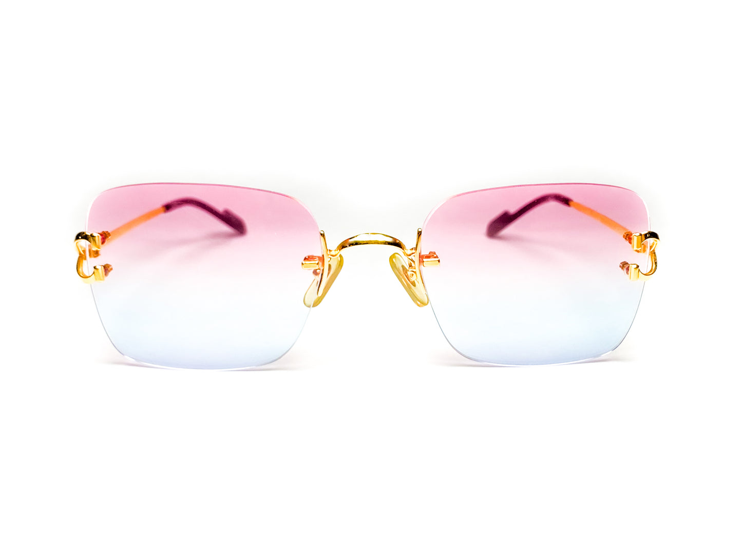 Cartier rimless 'C decor' squarish - 1990's