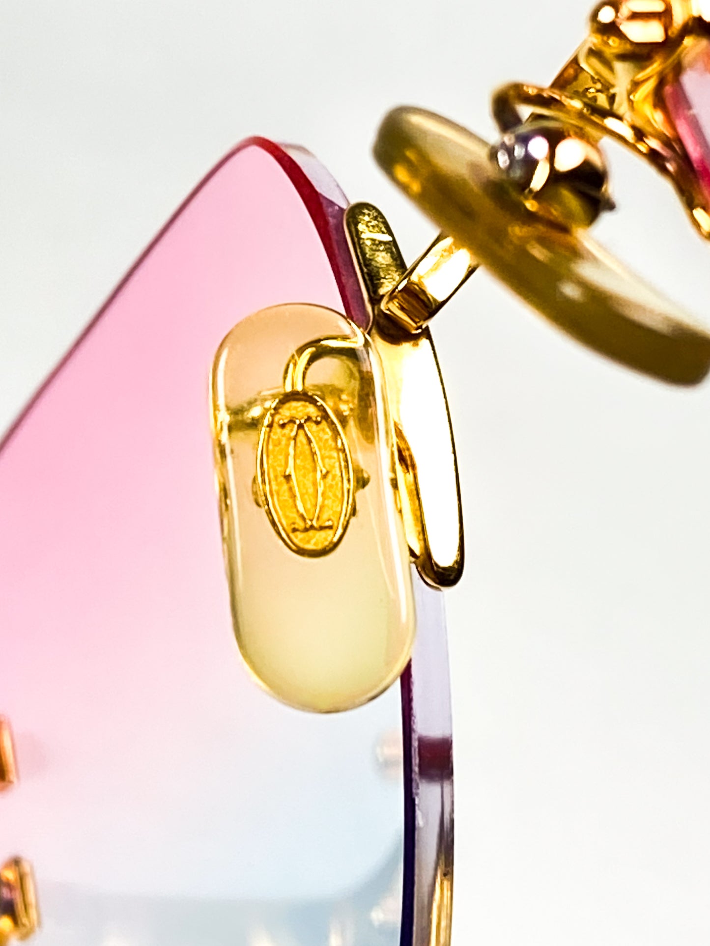 Cartier rimless 'C decor' squarish - 1990's