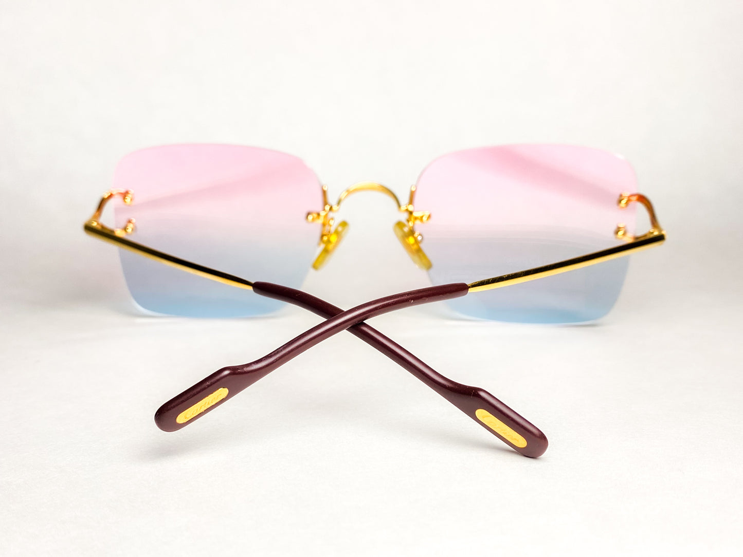 Cartier rimless 'C decor' squarish - 1990's