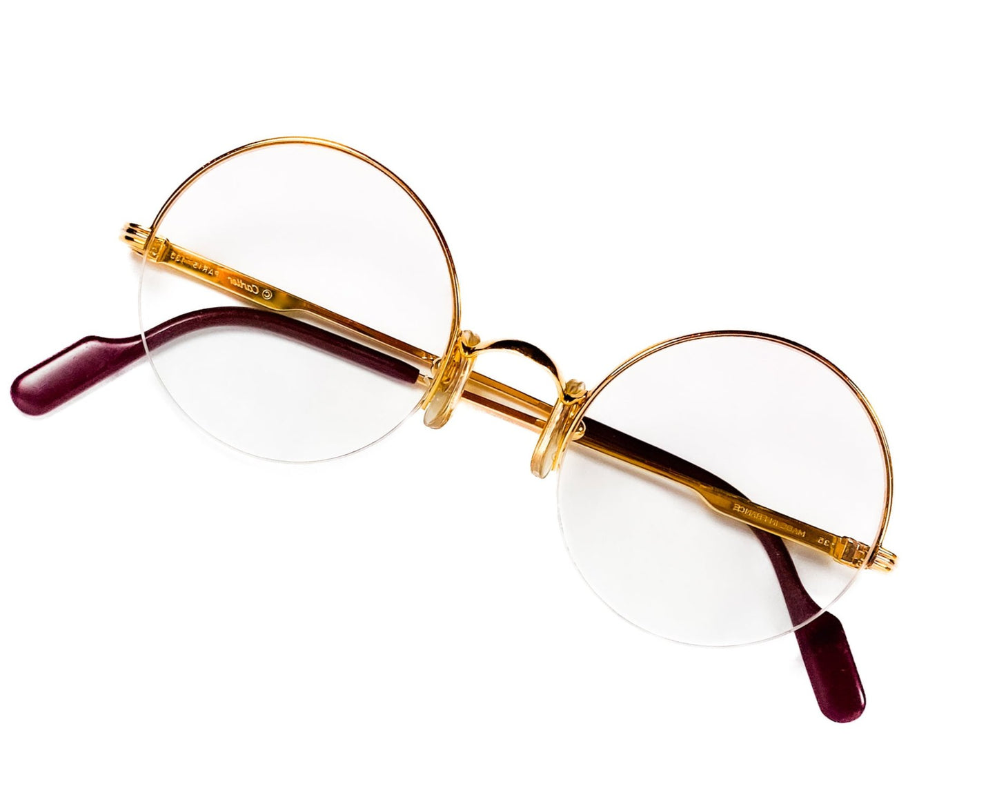 cartier mayfair vintage rare oddframes circle round rimless semirimless eyeglasses sunglasses classic ghandi harry potter