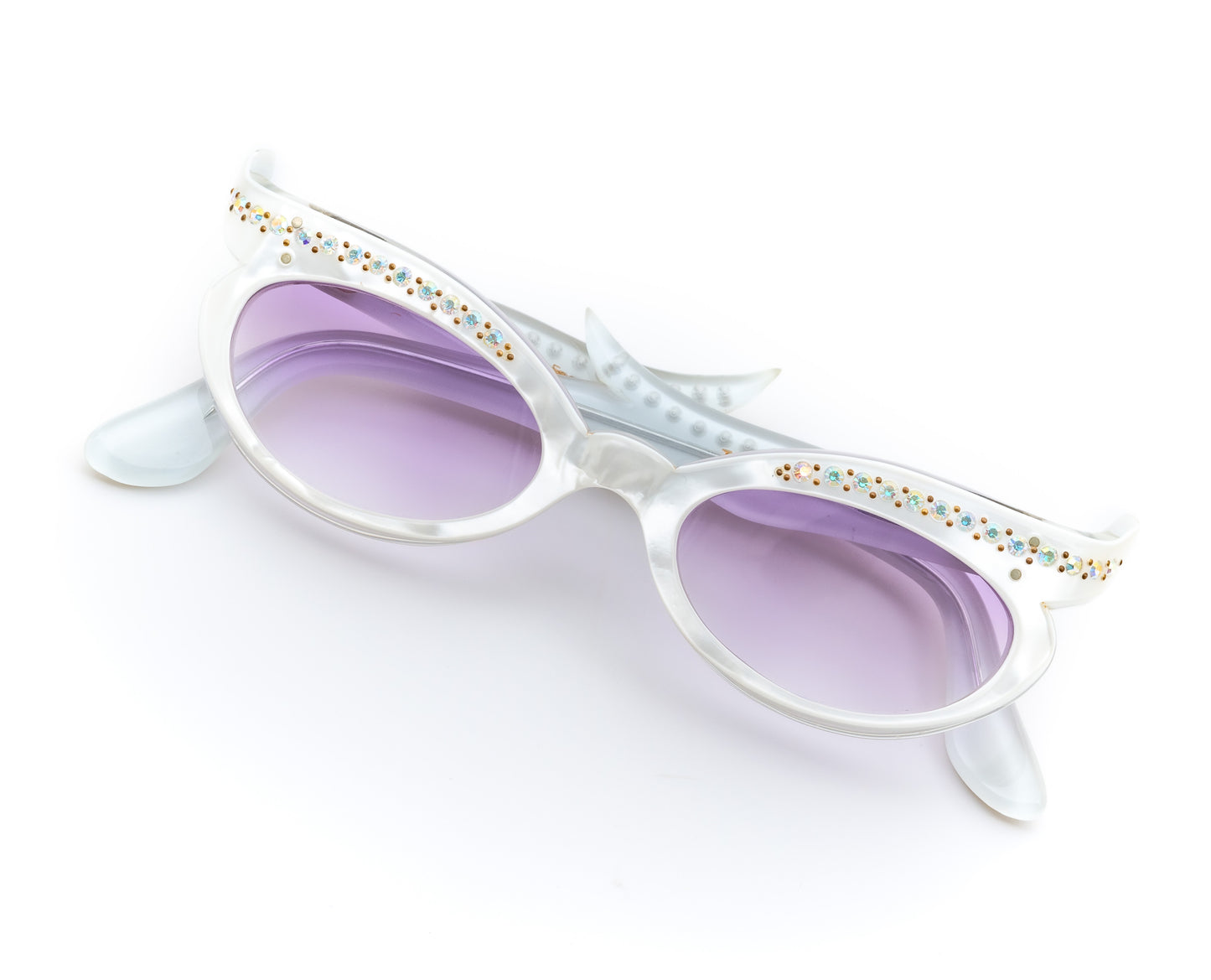 cat eye cateye oddframes 1960s vintage rare unique small purple lenses