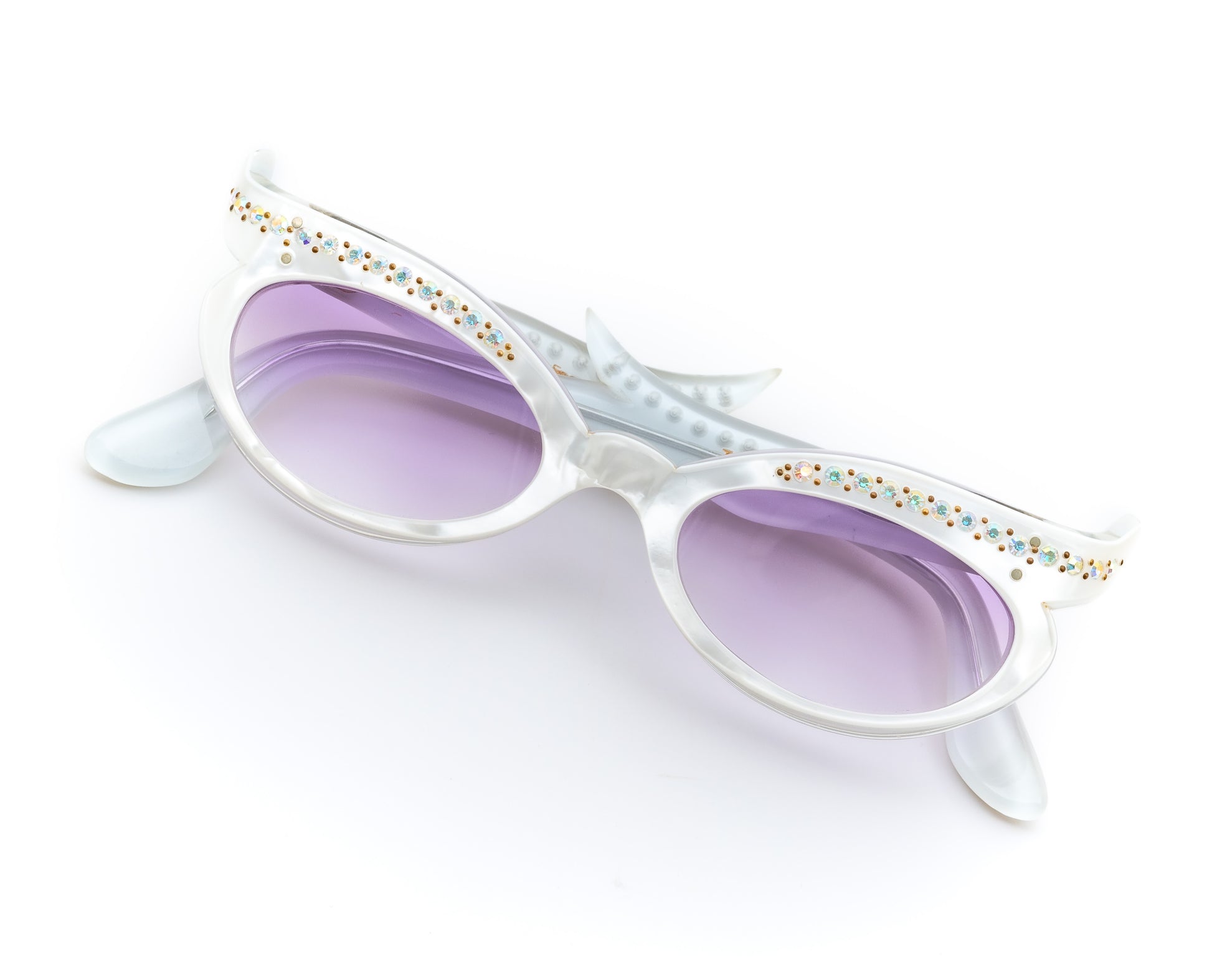 cat eye cateye oddframes 1960s vintage rare unique small purple lenses