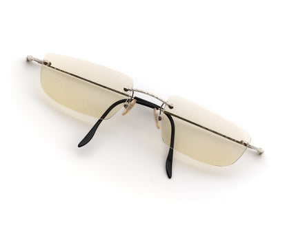 Fred lunettes oddframes sunglasses vintage 1990's l10 l01 grey rimless silver platinum