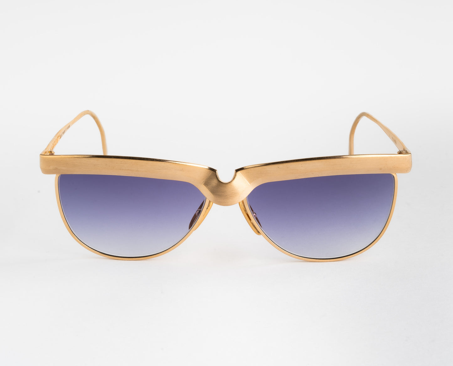 alain mikli sunglasses vintage 80s oddframes brow purple unique brushed metal gold