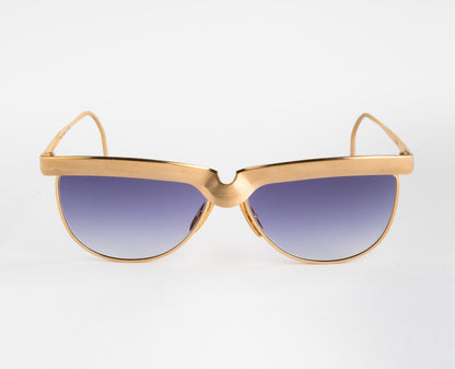 alain mikli sunglasses vintage 80s oddframes brow purple unique brushed metal gold