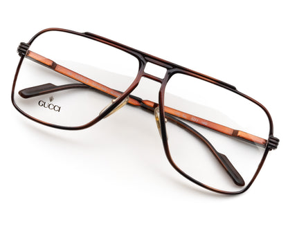 OddFrames gucci eyeglasses aviator vintage 1980s rare brown retro rare italy