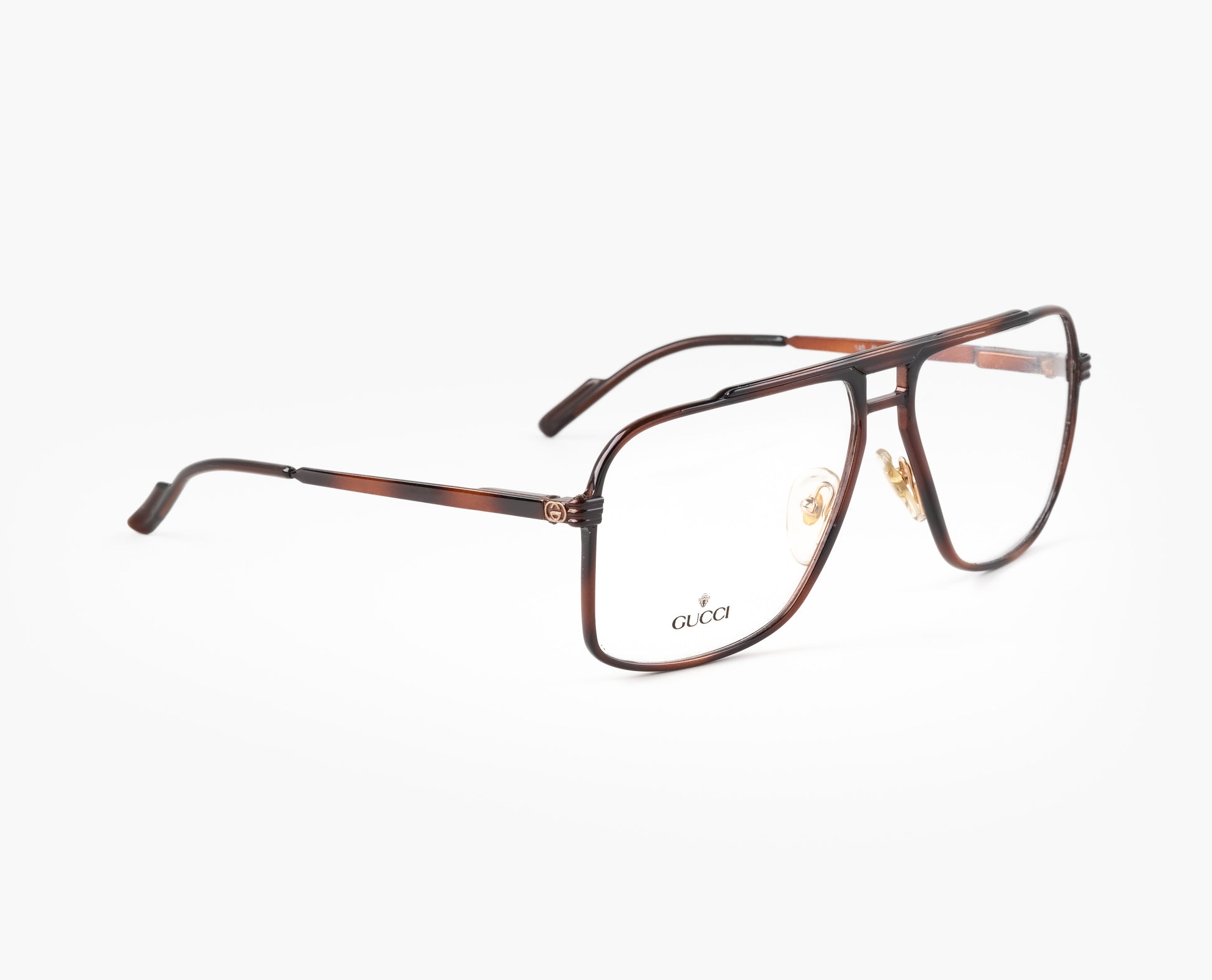 OddFrames gucci eyeglasses aviator vintage 1980s rare brown retro rare italy