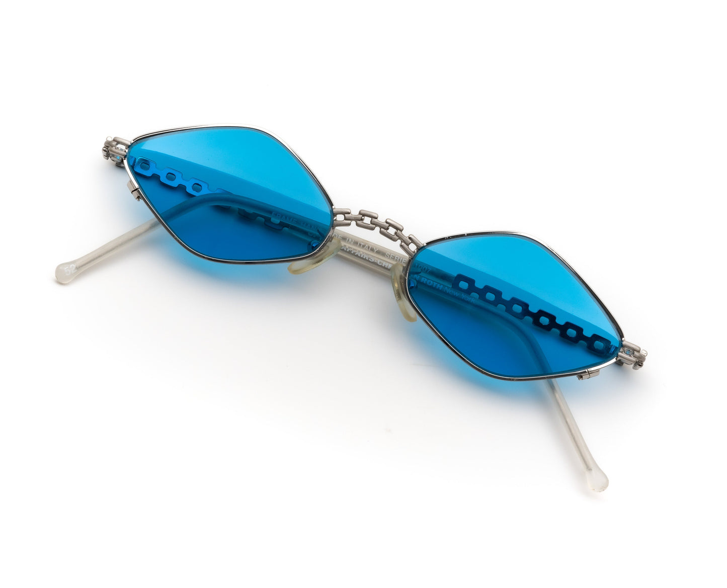 blue lenses vintage sunglasses rave chain unique