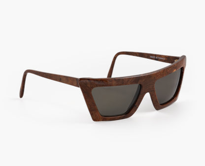 KL2 christian roth optical affairs oddframes vintage black frames Karl Lagerfeld france handmade 80's wood burl