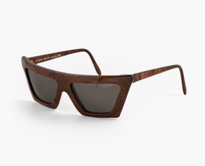 KL2 christian roth optical affairs oddframes vintage black frames Karl Lagerfeld france handmade 80's burl wood