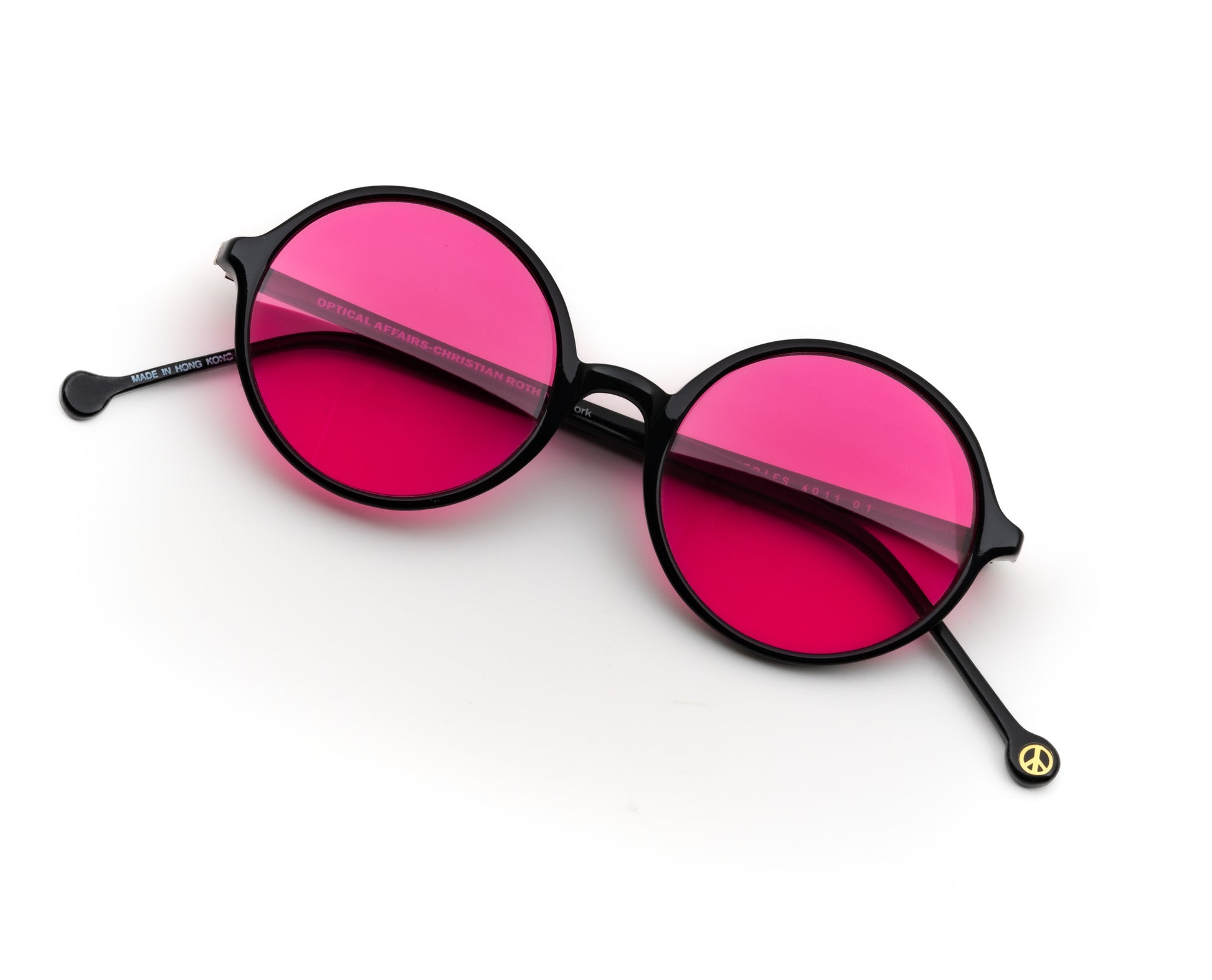 4011 christian roth optical affairs oddframes vintage pink sunglasses round lenses