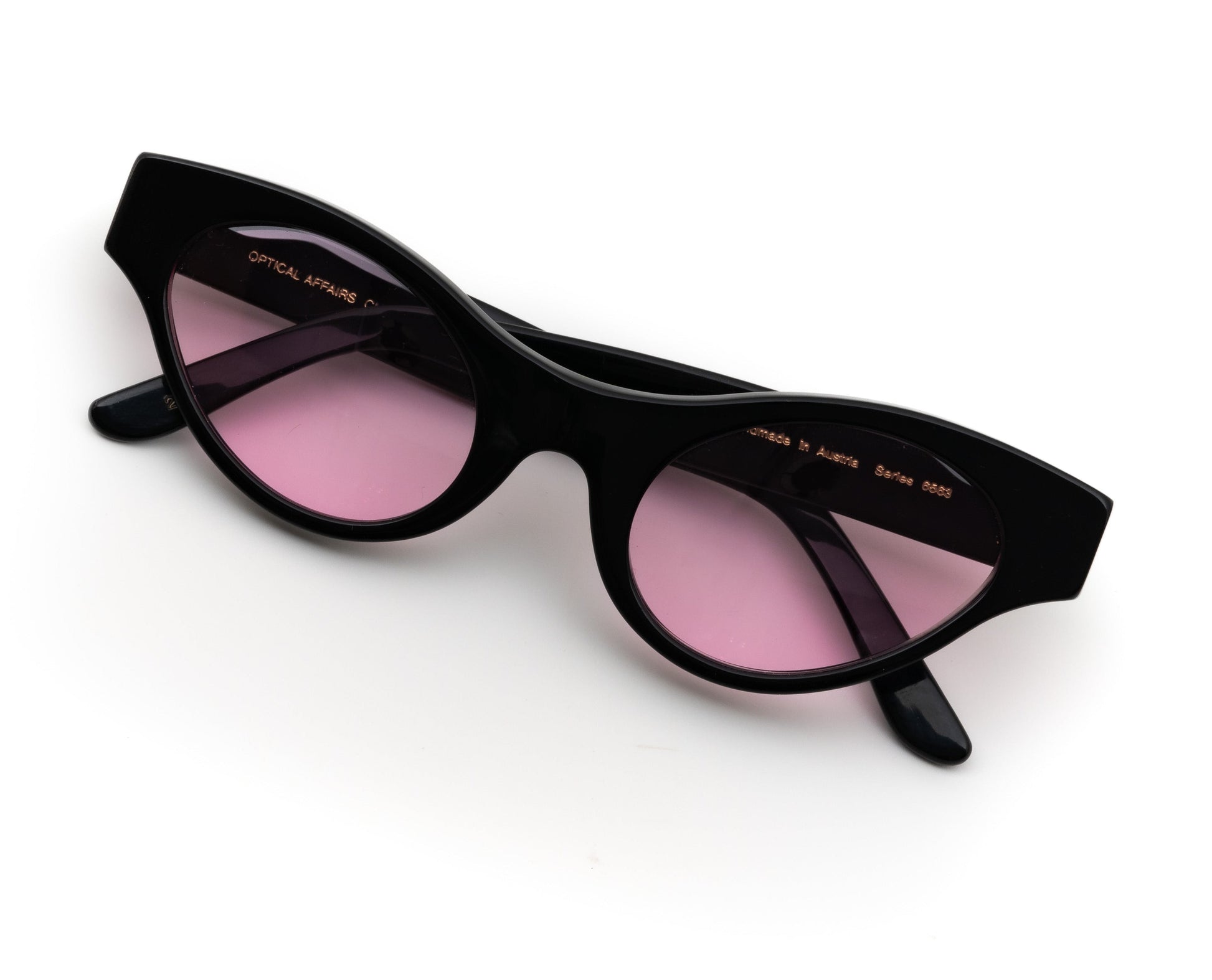 vintage 90s cateye cat eye pink black barbie odd frames unique small 