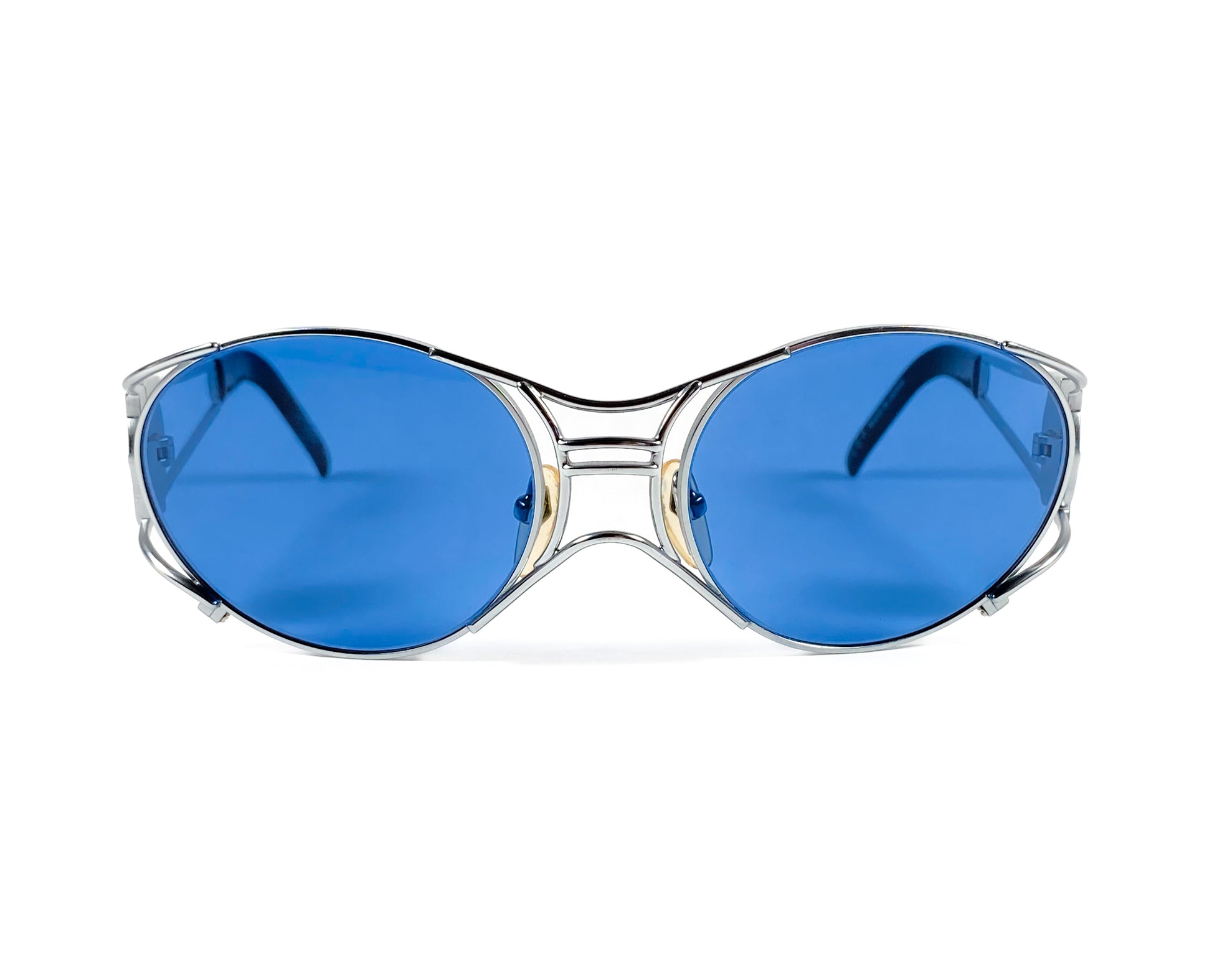 jpg jean paul gaultier vintage 1990s sunglasses unique oddframes blue steampunk rare 58-6101