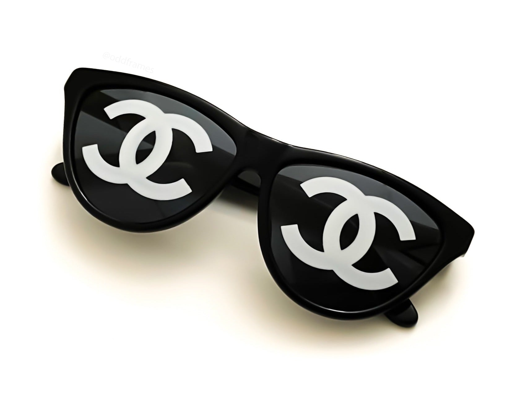 Chanel White Vintage 1993 Iconic CC Logo Lenses Sunglasses