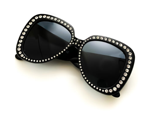 CHANEL oversized bling sunglasses