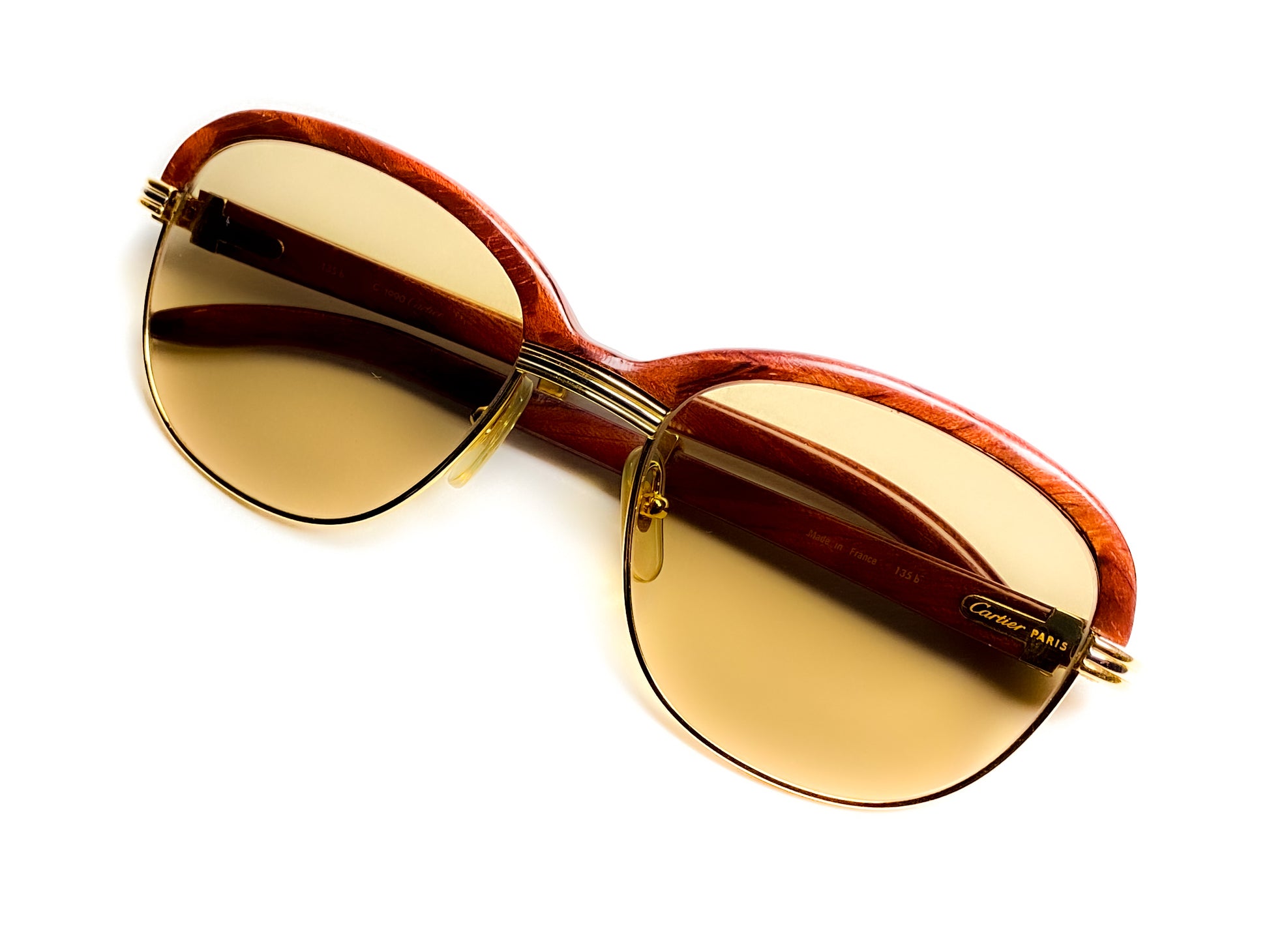 Cartier malmaison vintage bubinga wood sunglasses eyeglasses