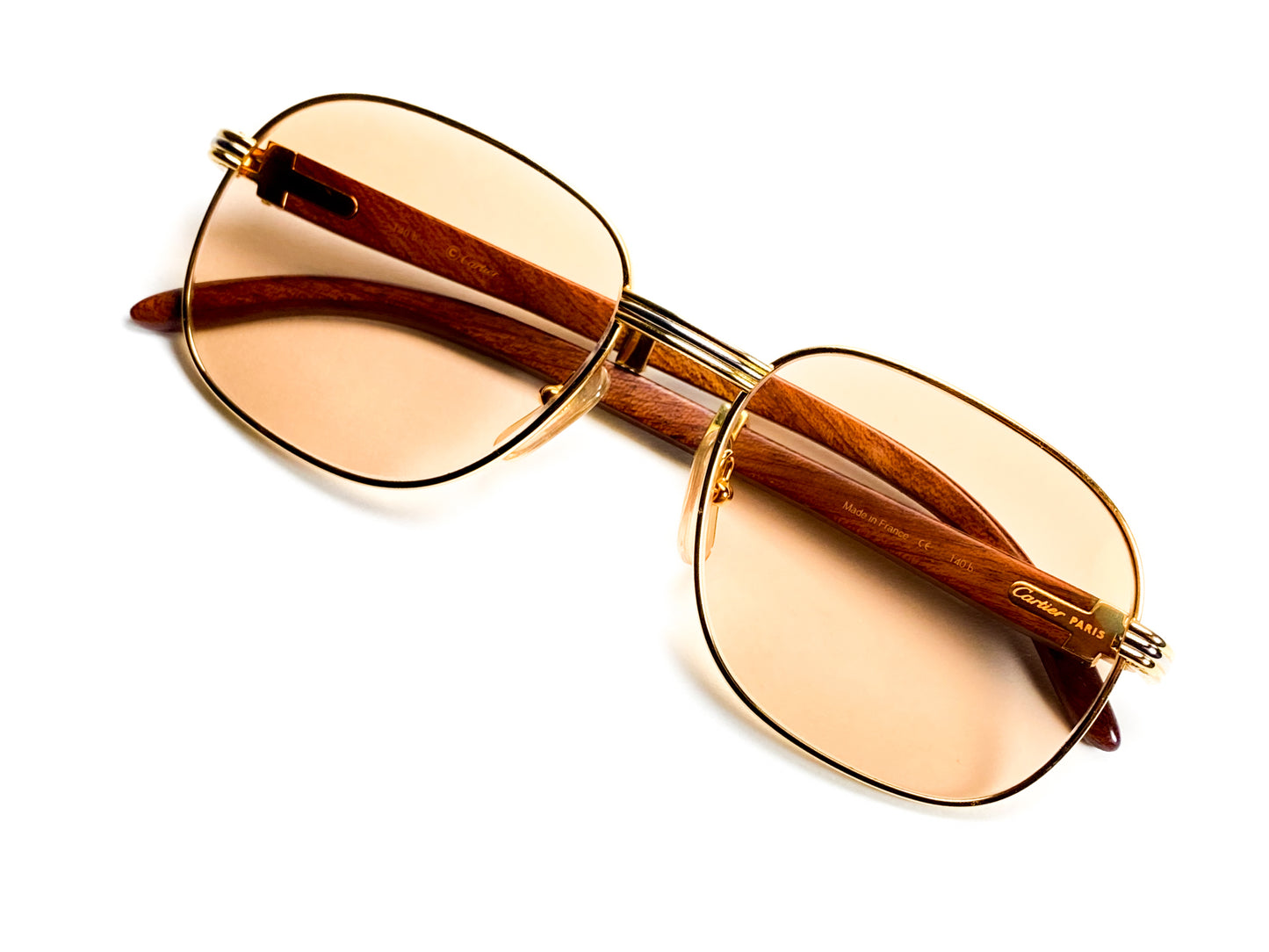 Cartier Monceau - 55 - 1990-OddFrames vintage sunglasses glasses wood bubinga rare square frame 90’s
