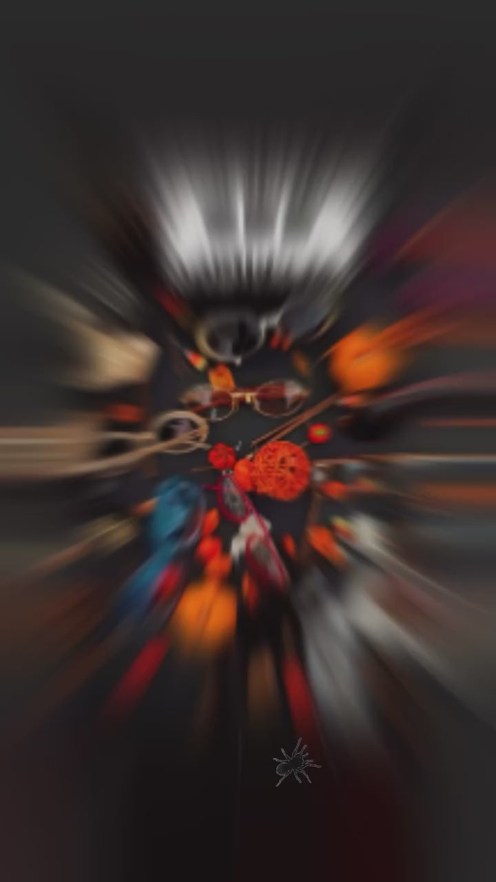 Load video: Halloween vintage sunglasses designer Authentic rare oddframes unique spooky