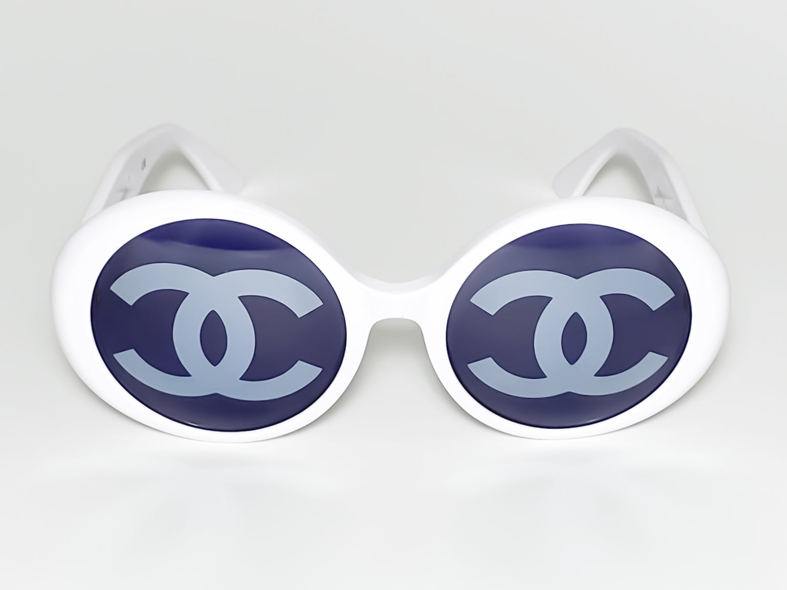 Chanel CC 1993 White Round 01945 Sunglasses